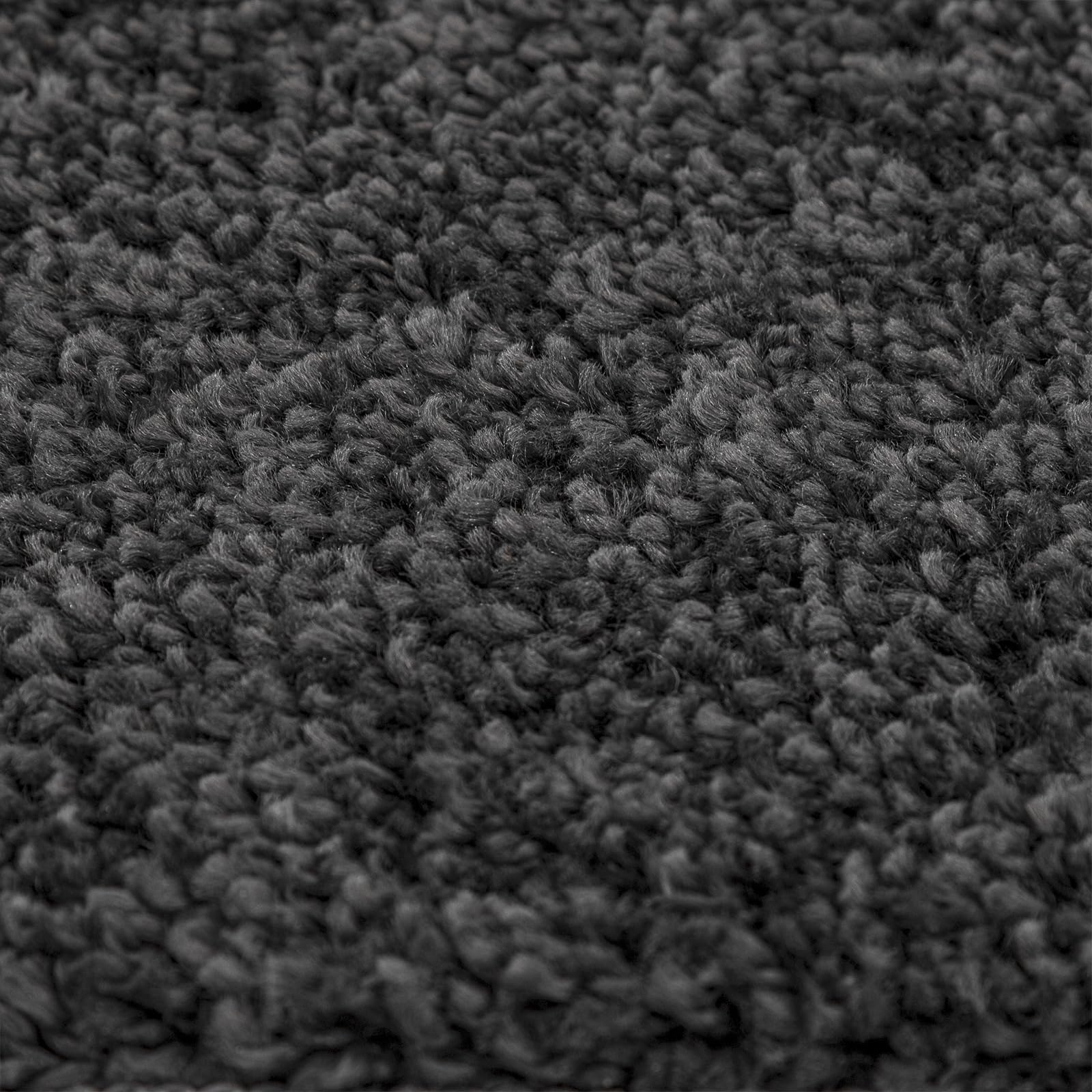 Alfombra Shaggy con parte trasera de látex, color gris oscuro, 120 x 120 cm, redonda, moderna, con suelo antideslizante, superficie texturizada para salón