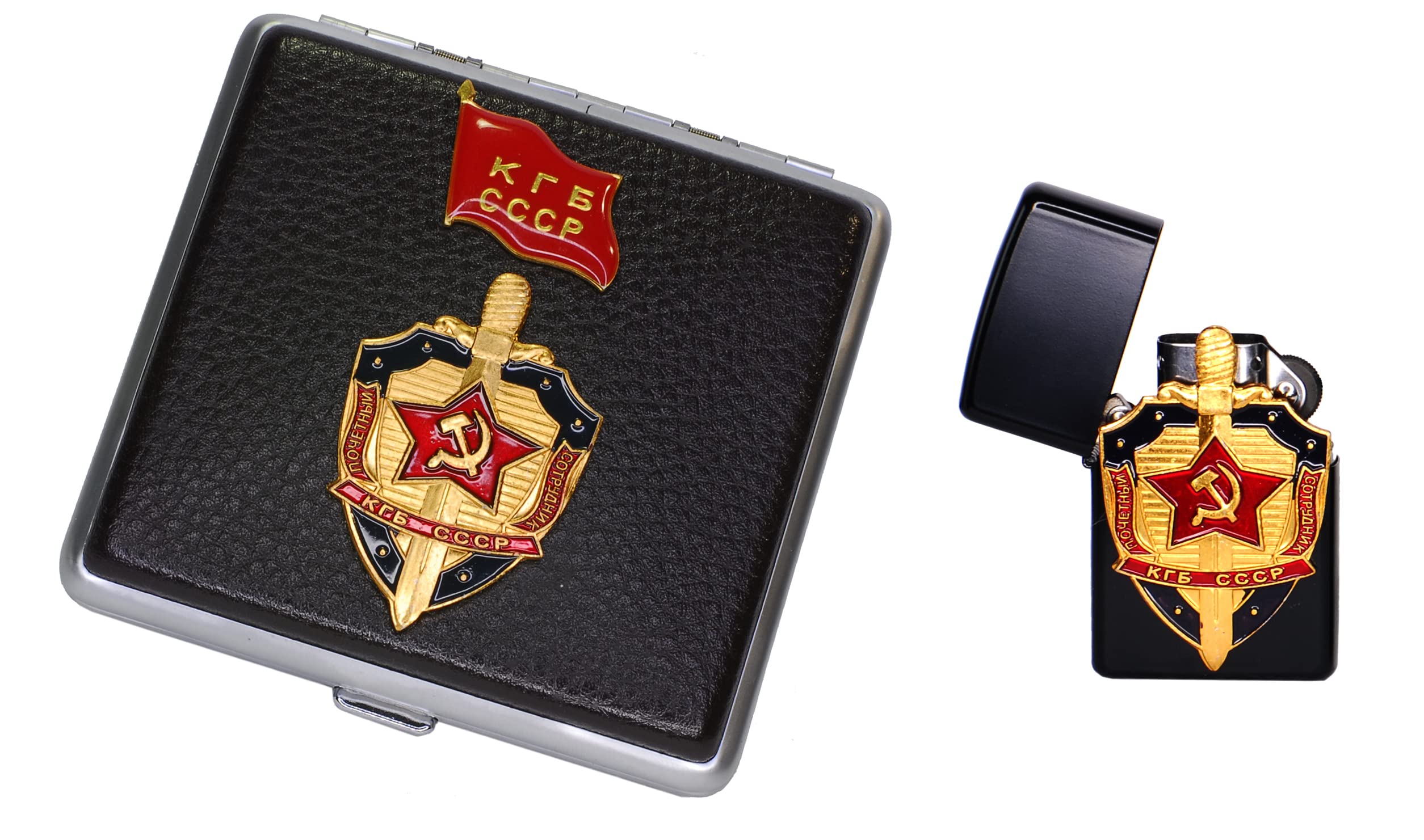 Accendino A Benzina KGB USSR In Metallo - Design Retrò Con Simboli Sovietici - Foto 3