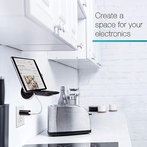 Miniatura 6 de Tech Caddy Estante flotante de pared, soporte de estante de pared, estación de estante de carga para teléfonos móviles, tabletas, Google Home,