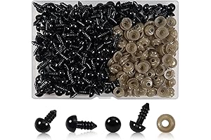 TOAOB 8mm Black Plastic Safety Eyes for Amigurumi, Crafts, and Plush Toys