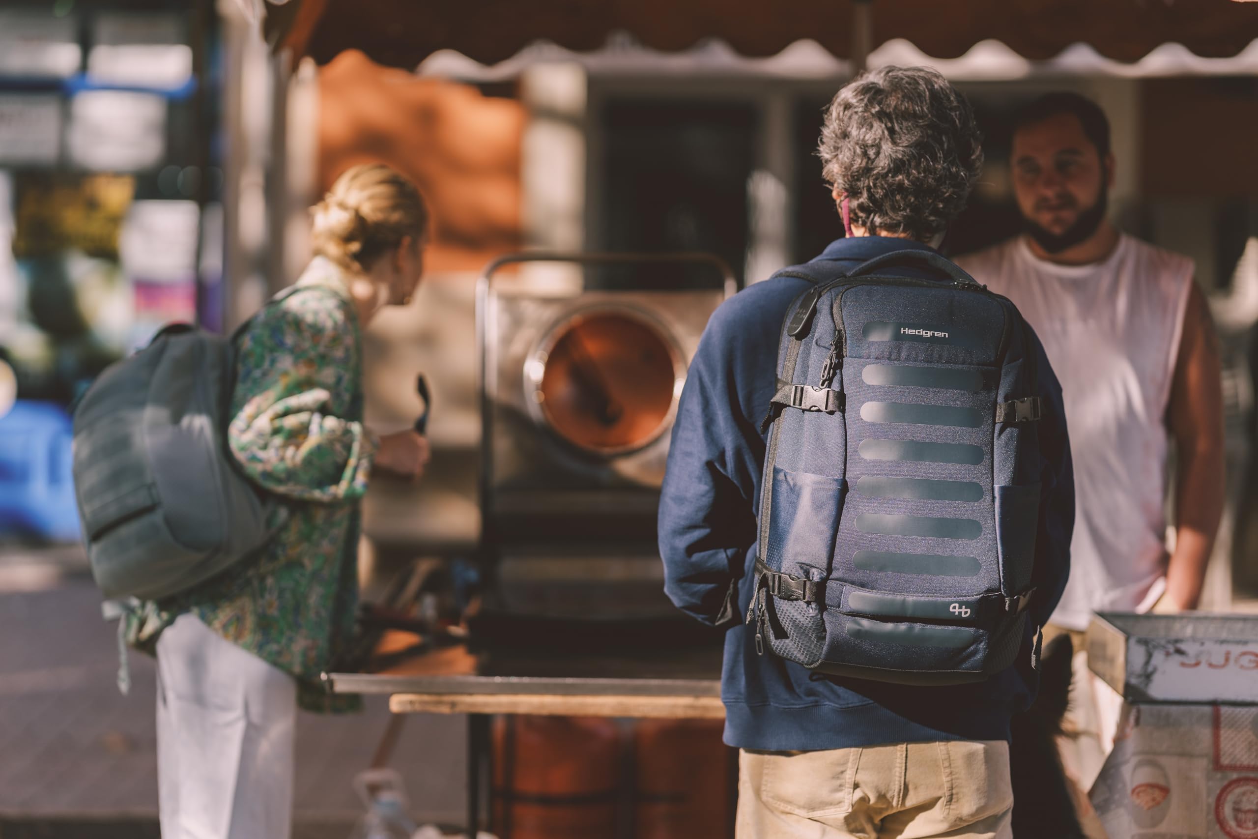 Hedgren Großer Reise-Rucksack, Grau/Grün, Einheitsgröße, Großer Reise-Rucksack
