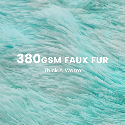 Miniatura 2 de Syalife Juego de ropa de cama de felpa esponjosa, juego de edredón suave y lanudo tamaño Queen, juego de funda de edredón de pelo sintético teñido