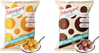 Schoolyard Snacks - Keto Cereal Low Carb, Zero Sugar - A Healthy High Protein Cereal Snack & Breakfast - The Perfect Keto Cereal with 100 calories, 13g protein, Grain Free - 24PK Cocoa & Peanut Butter