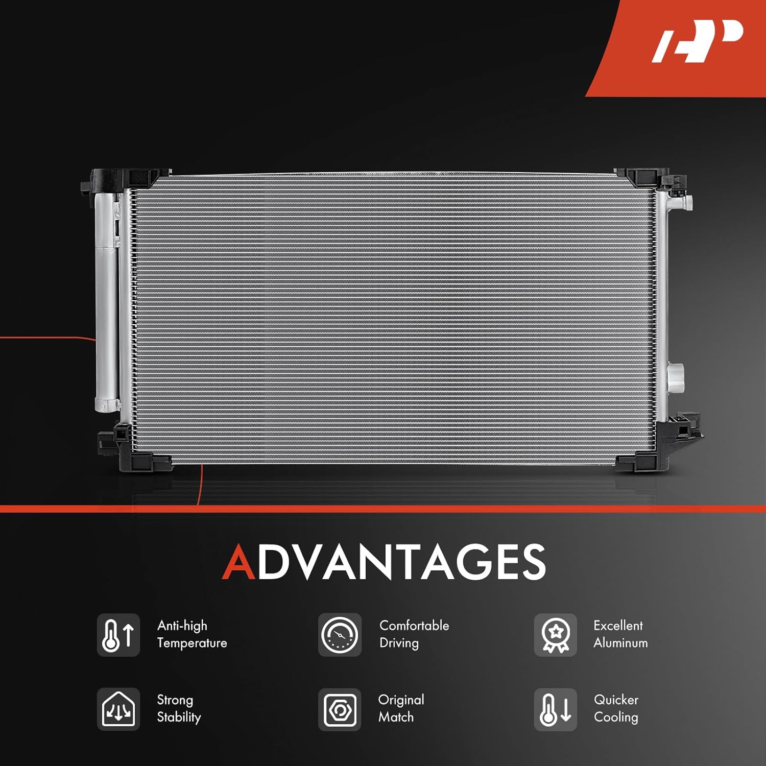 A-Premium Air Conditioning A/C Condenser Compatible with Toyota Corolla 2020-2022, Prius 2016-2022, L4 1.8L, FULL HYBRID EV-GAS (FHEV)