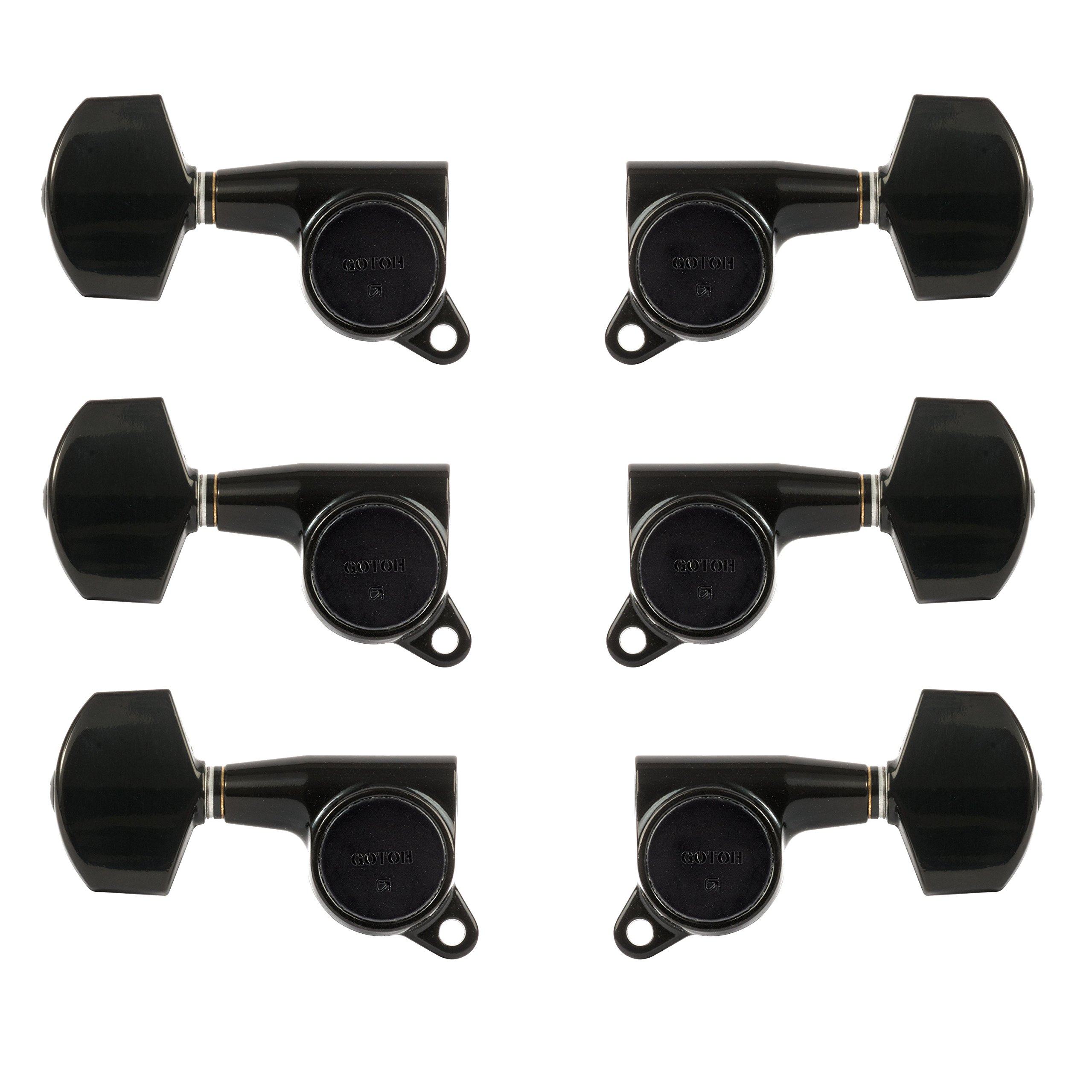 Gotoh Schaller-Style - Clavijas de afinación (3 izquierda y 3 derecha), color negro