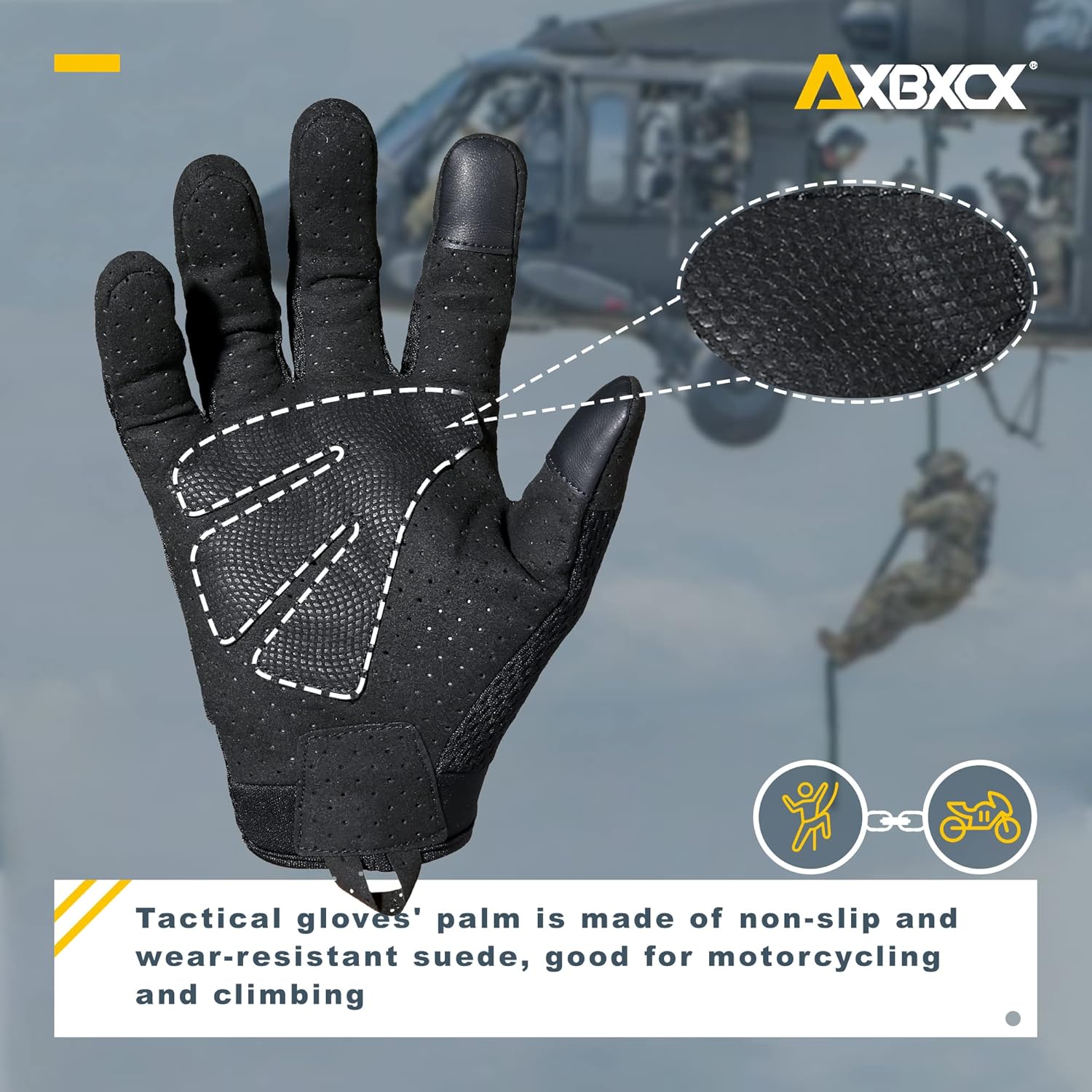 AXBXCX Breathable Touch Screen Full Finger Tactical Gloves for Airsoft Paintball Motorcycle Cycling Hunting Outdoor : Sports & Outdoors