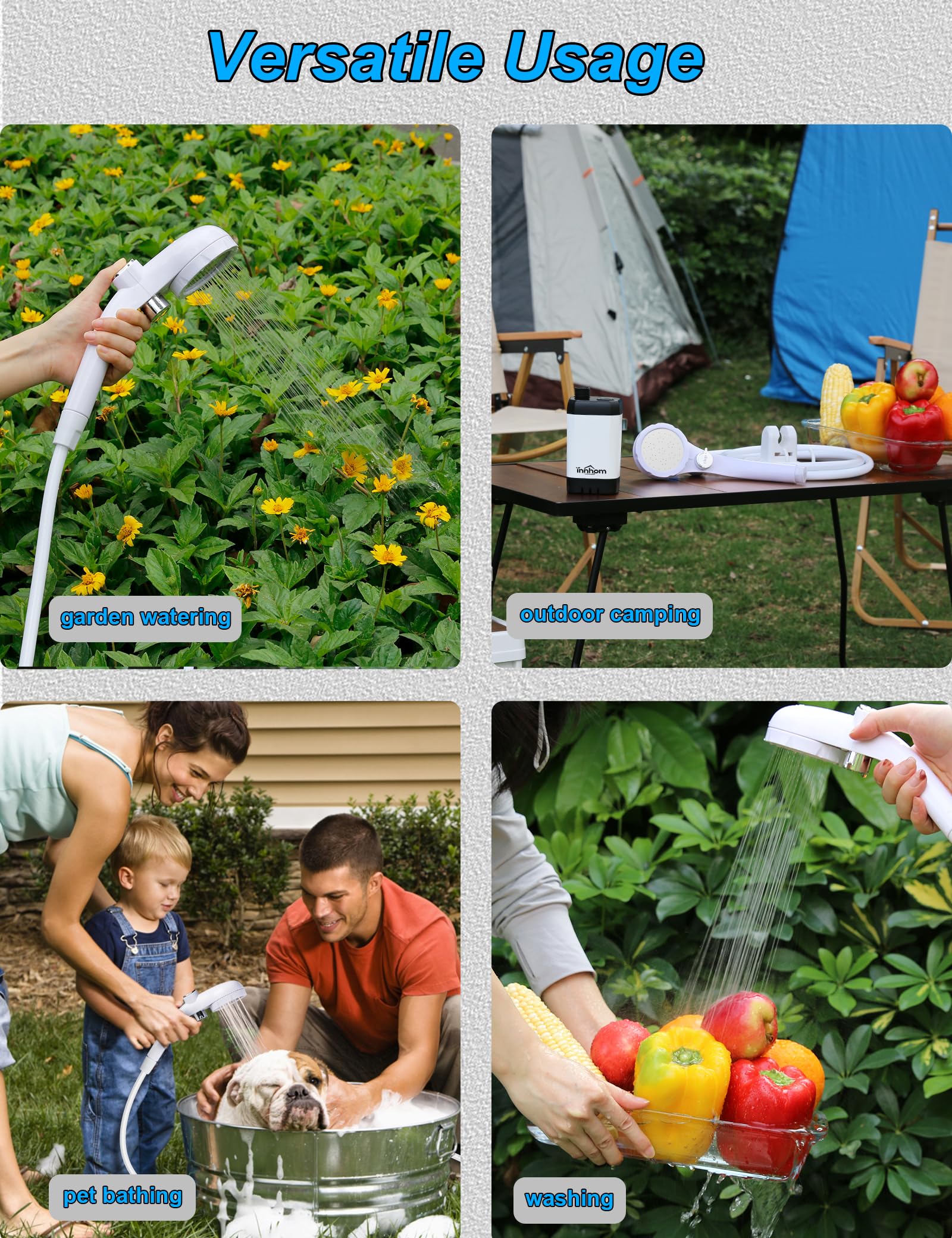 innhom Douche portable pour camping, douche de camping en plein air