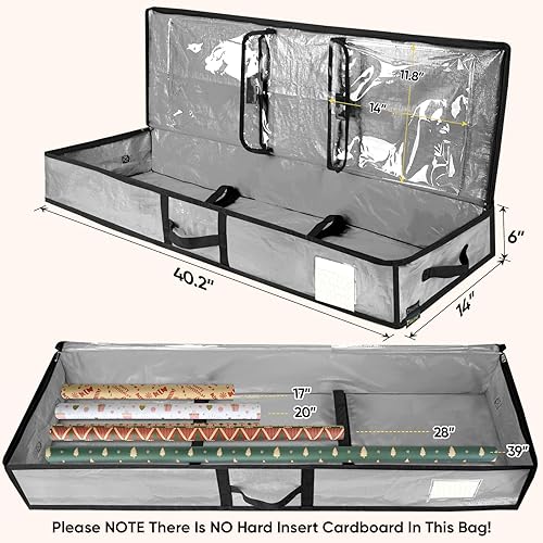 Miniatura 4 de BALEINE Bolsa de almacenamiento de papel de regalo de Navidad, bolsa de almacenamiento de papel de polietileno suave y duradera de 40 pulgadas con