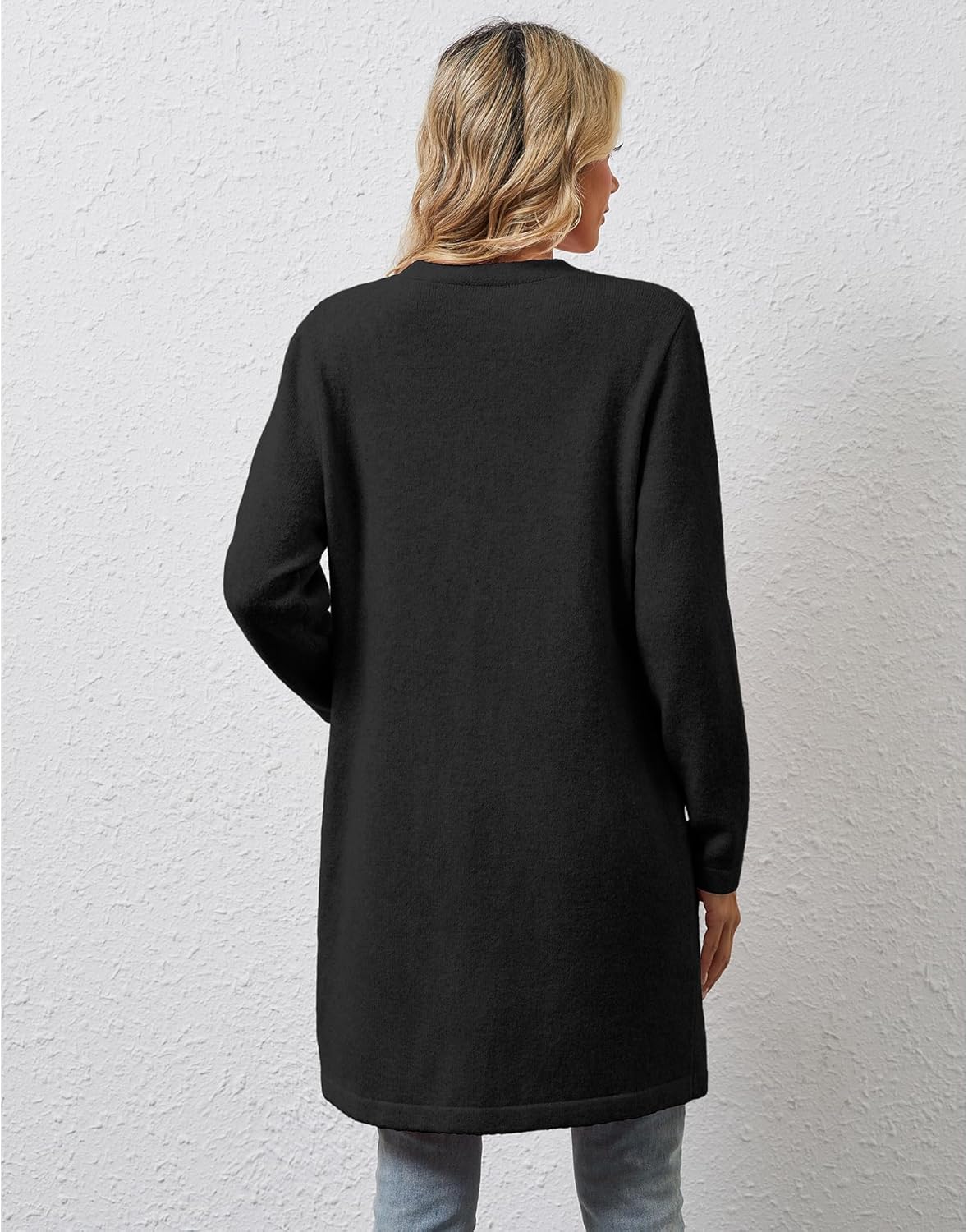 LILBETTER Women's Casual Open Front Cardigan Long Knitted Sweaters with Pockets - Image 5