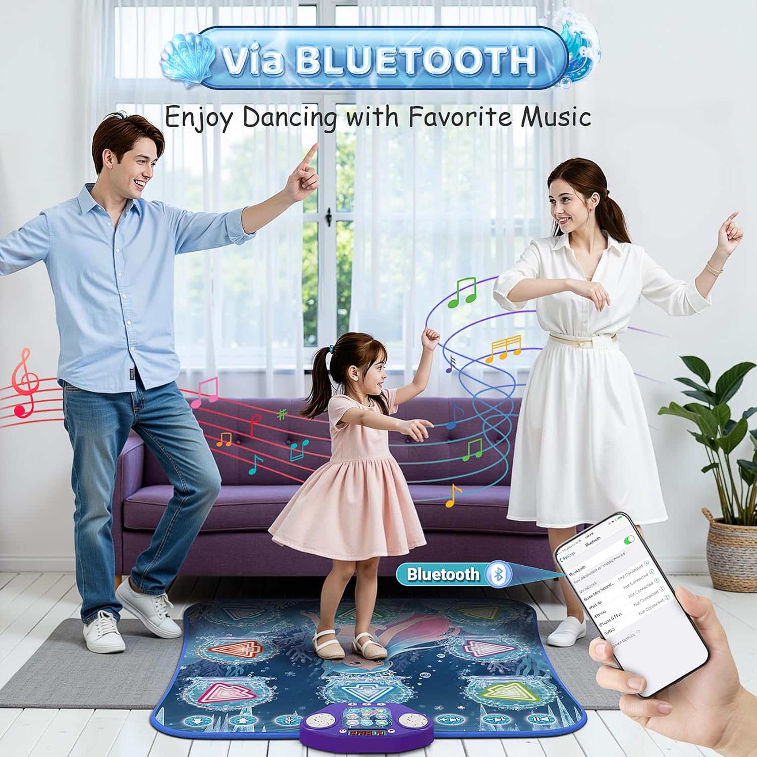 ANNKIE Dance Mat Toys for 3-12 Year Old Girls, Kids Dance Mat with Light Up 8-Buttons & Wireless Bluetooth, Dance Toy with 5 Modes Game, Birthday Xmas Gifts for 3 4 5 6 7 8 9 10+ Year Old Girls Boys - Image 3