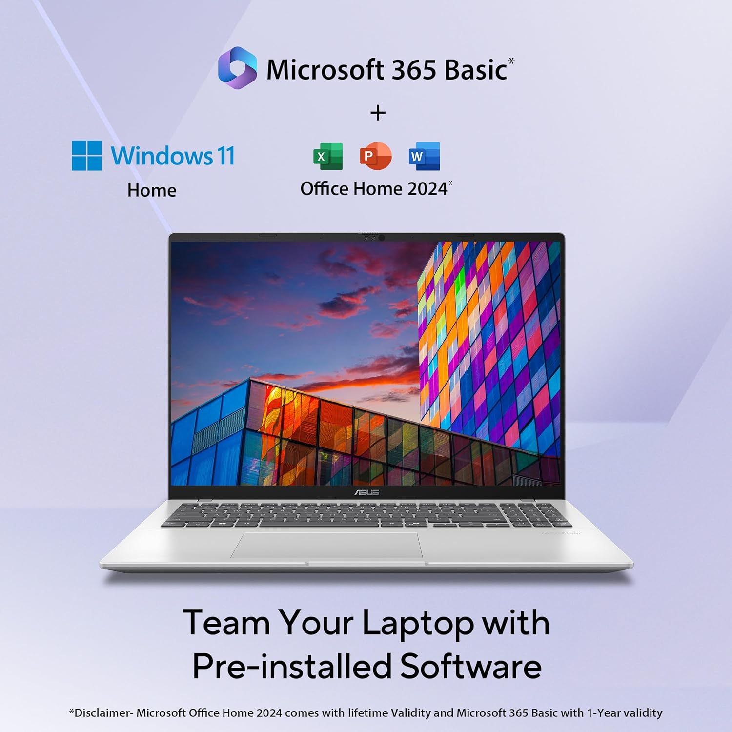 ASUS Vivobook 16, Snapdragon X, 16GB RAM, 512GB SSD, FHD+ 16", Windows 11, Office Home 2024, Cool Silver, 1.88kg, X1607QA-MB050WS, Qualcomm Adreno iGPU, 45TOPS, M365 Basic(1Year)* Laptop 42 814ItLHVUjL. SL1500