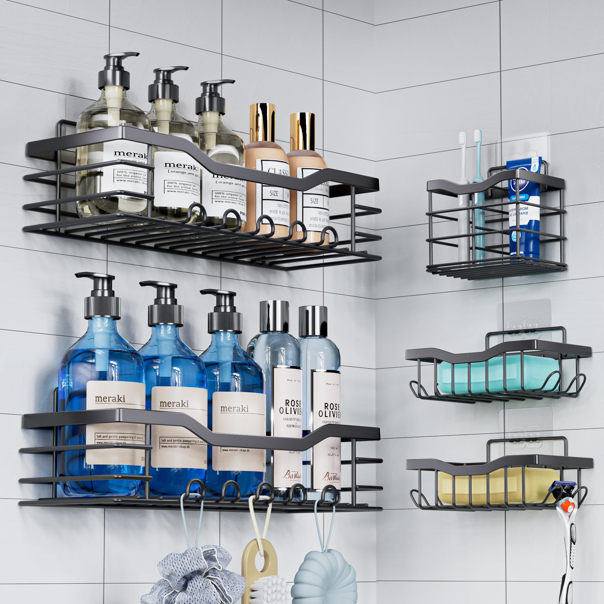 Amazon.com: Cozy Tower Shower Caddy, 5 Pack Shower Shelf for Inside ...