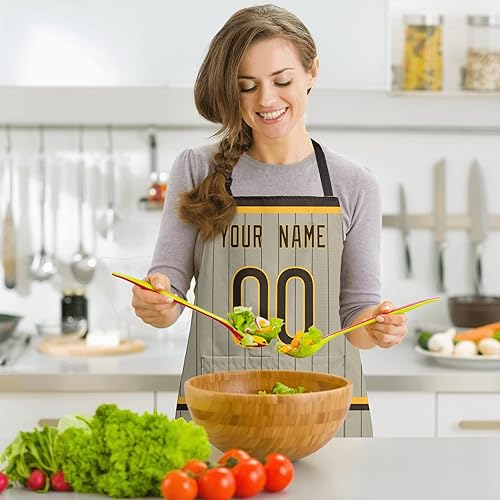 Miniatura 8 de ANTKING Custom Apron with Pocket Custom Any Name and Any Number Gifts for Dad Men Fans