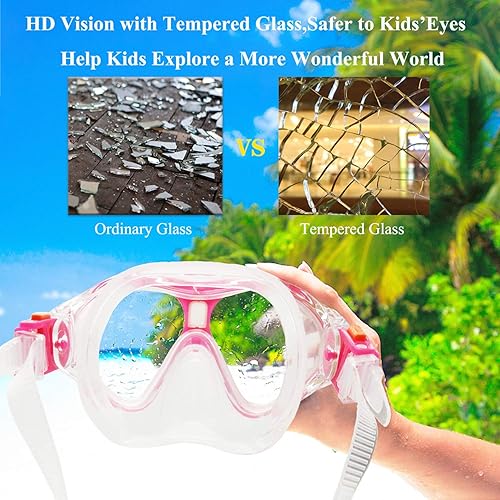 Miniatura 5 de Equipo de esnórquel para niños con silicona plegable de esnórquel seco, juego de esnórquel para niños, antifugas, paquete de esnórquel juvenil,