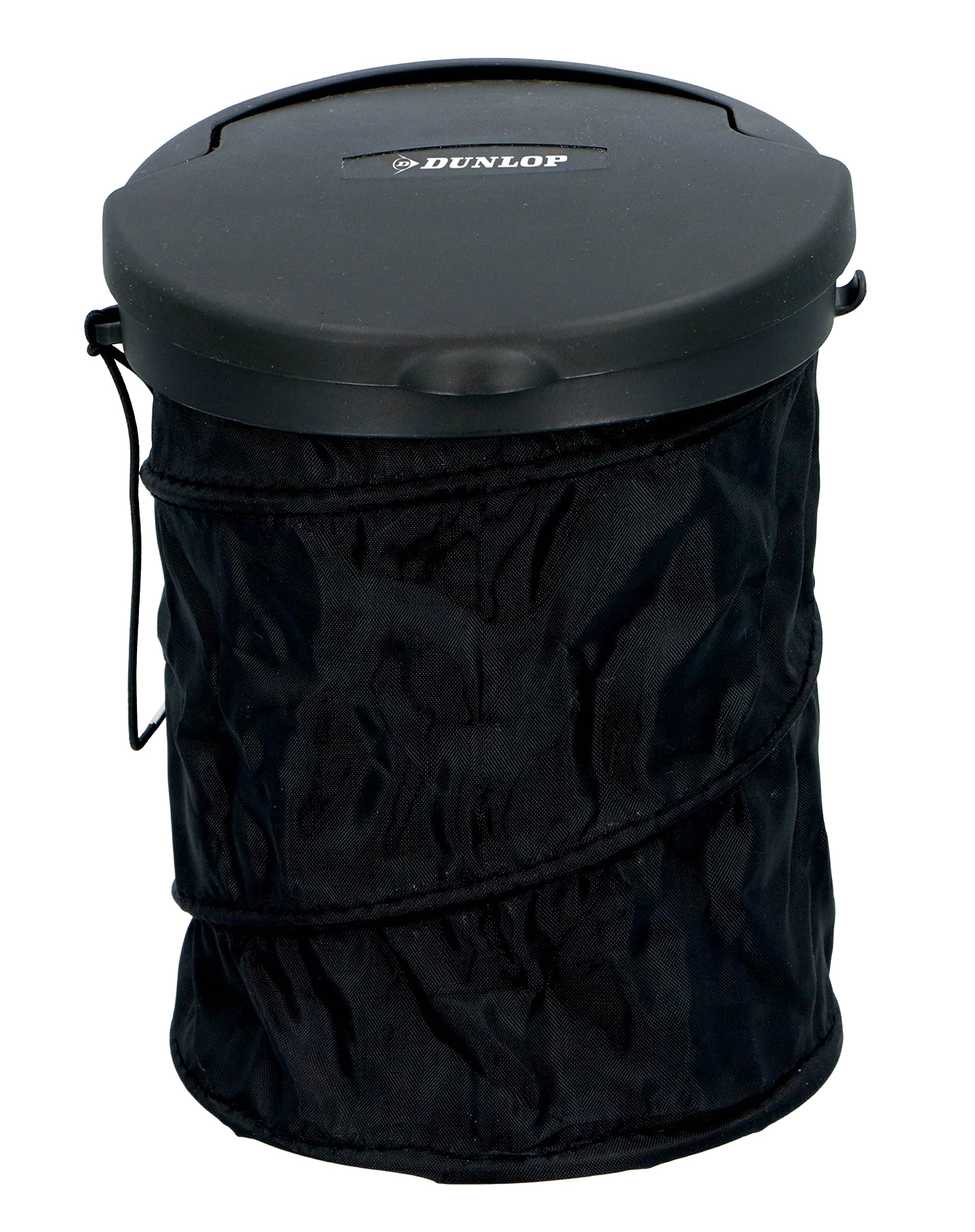 Dunlop Car Waste Bin - Foldable - Diameter 16 cm - with Lid - for Dashboard or Floor