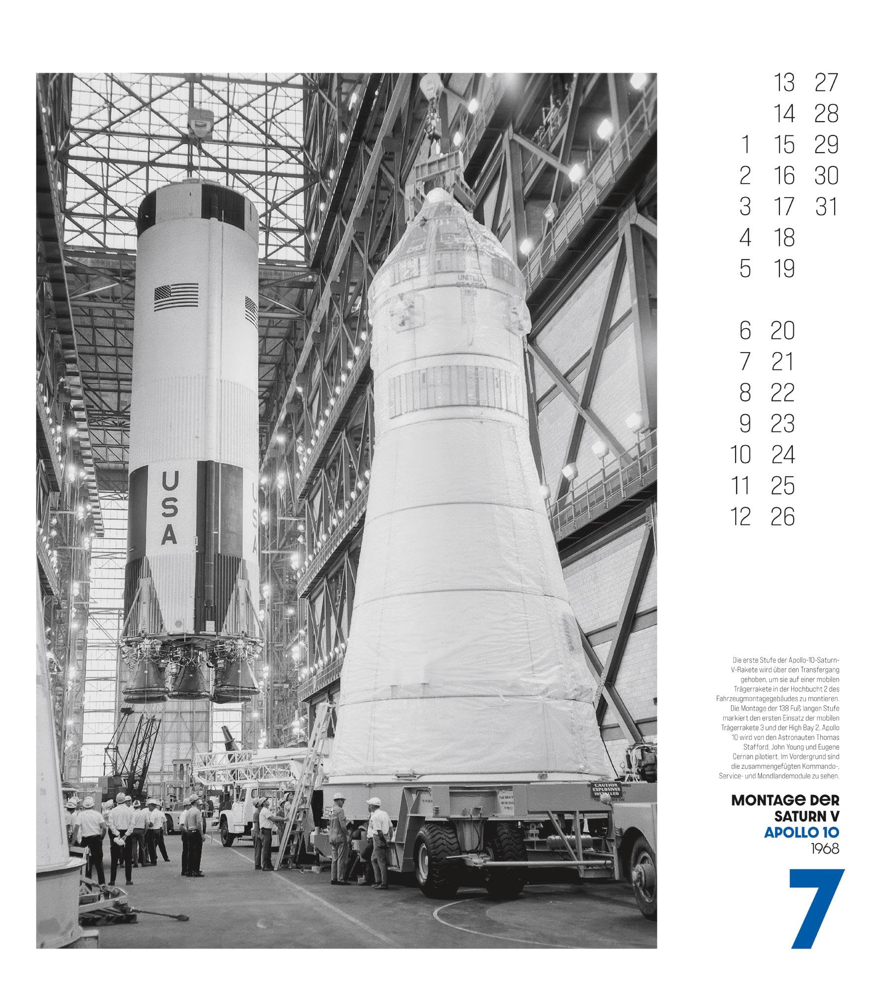 The Apollo Archives Kalender 2026 | Informativer Raumfahrt-Kalender im großen Hochformat (48x54 cm) | Analogfotografie der NASA