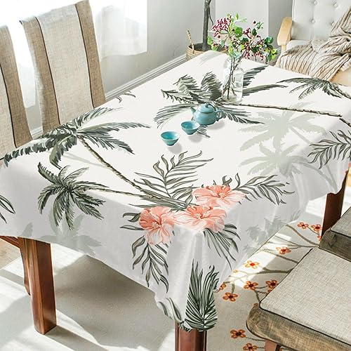 Miniatura 4 de Mantel cuadrado con palmera tropical, impermeable, resistente a las manchas, a las arrugas, lavable, de poliéster, para picnic, cena, vacaciones,
