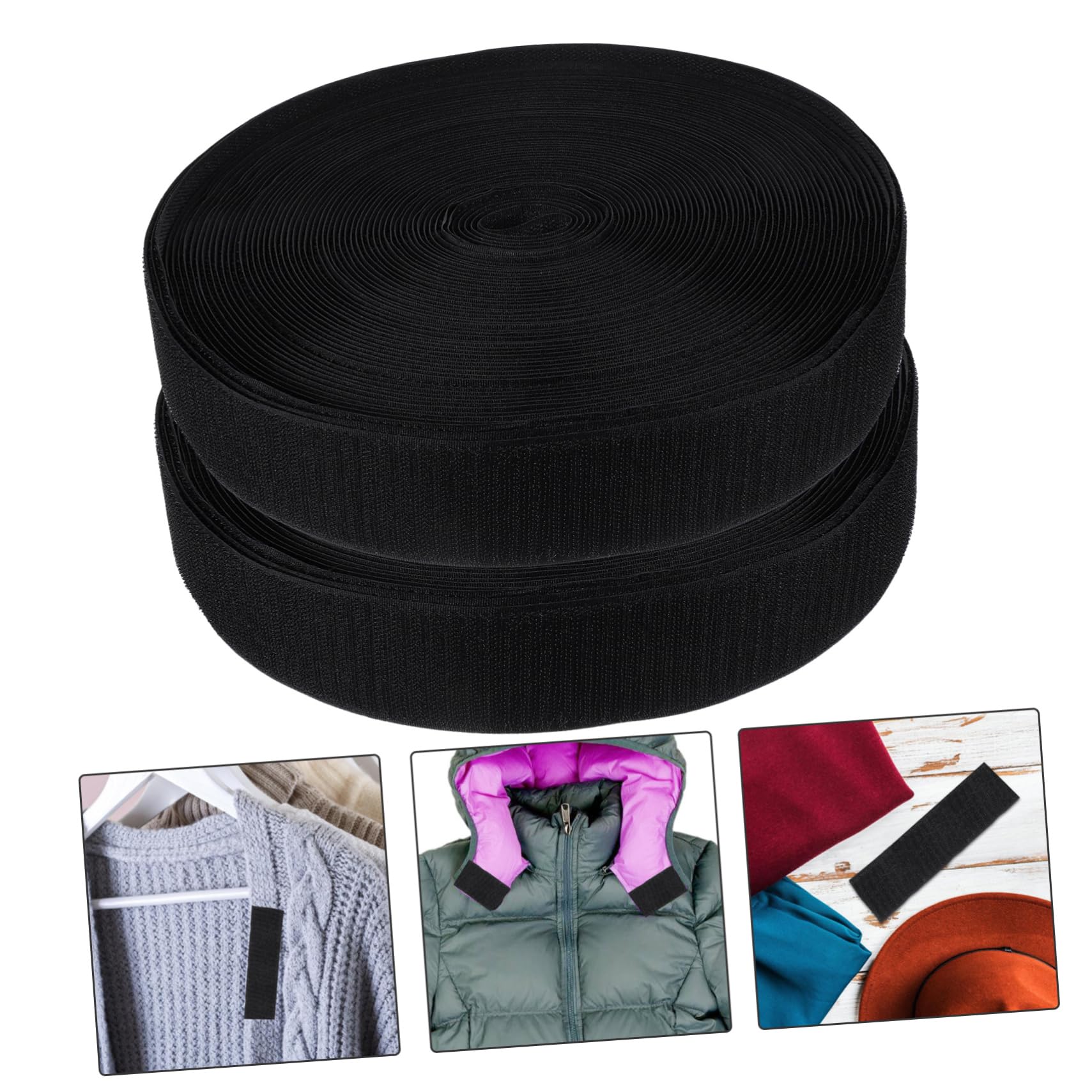2 Rollos de Cinta de Tela Gancho y Bucle para Ropa y Bolsas, Nylon y Tejido Mezclado, Costura sin Costuras Adecuado para Manualidades