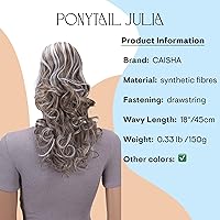 Vista 38 de CAISHA Extensiones de cola de caballo de 18 "voluminosas onduladas negro rojo mezcla PH38