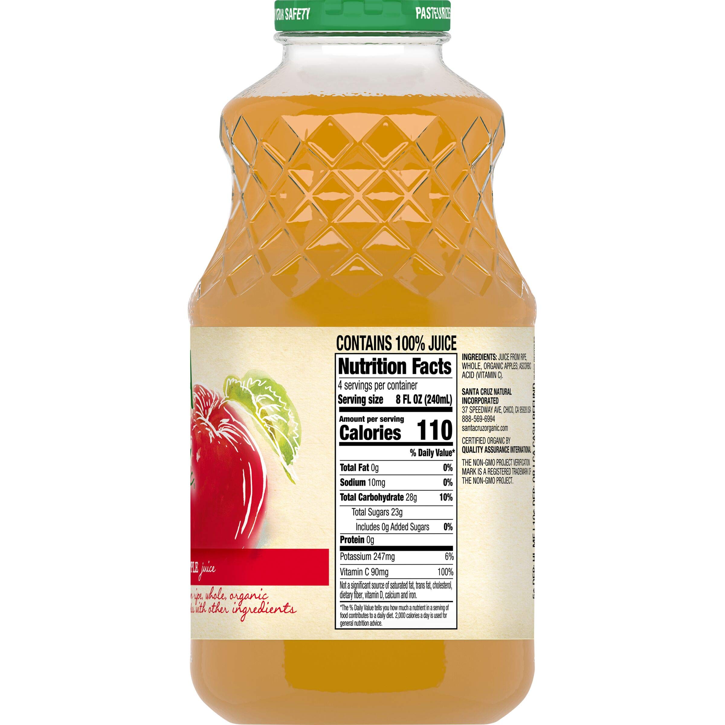 Santa Cruz Organic Apple Juice, 32 Fl Oz