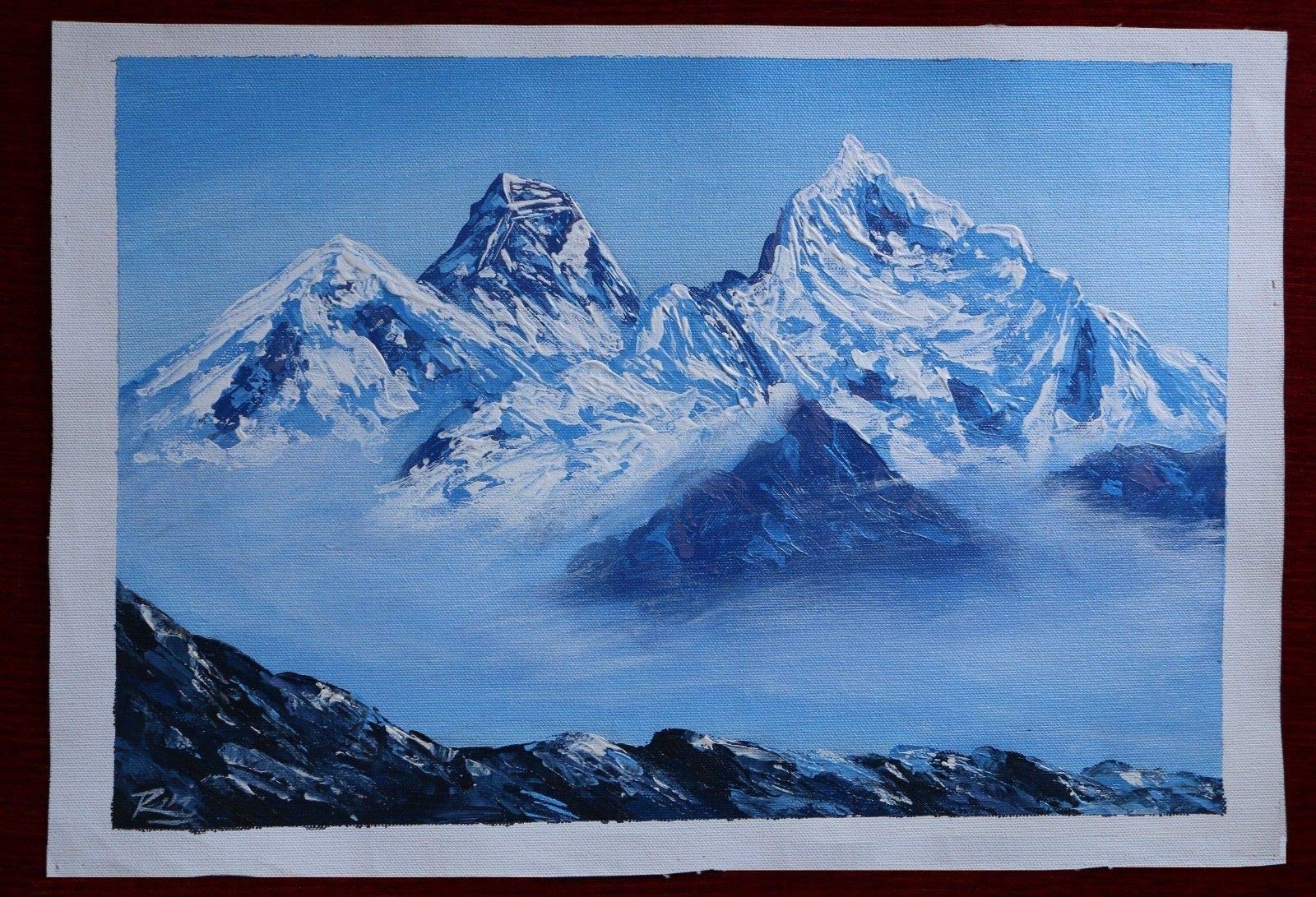 Gorkha Mount Everest Nepal Himalayas Original Painting 12