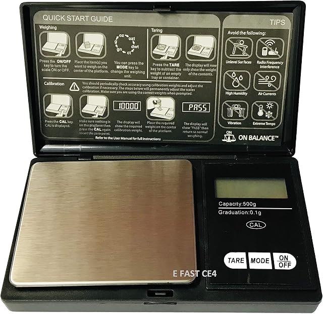 Portable Digital Pocket Scale with Back-lit LCD Display 100x0.01 gram, 200x0.01 gram or 500x0.1 gram Scale for Jewellery Kitchen School (100 x 0.01g)