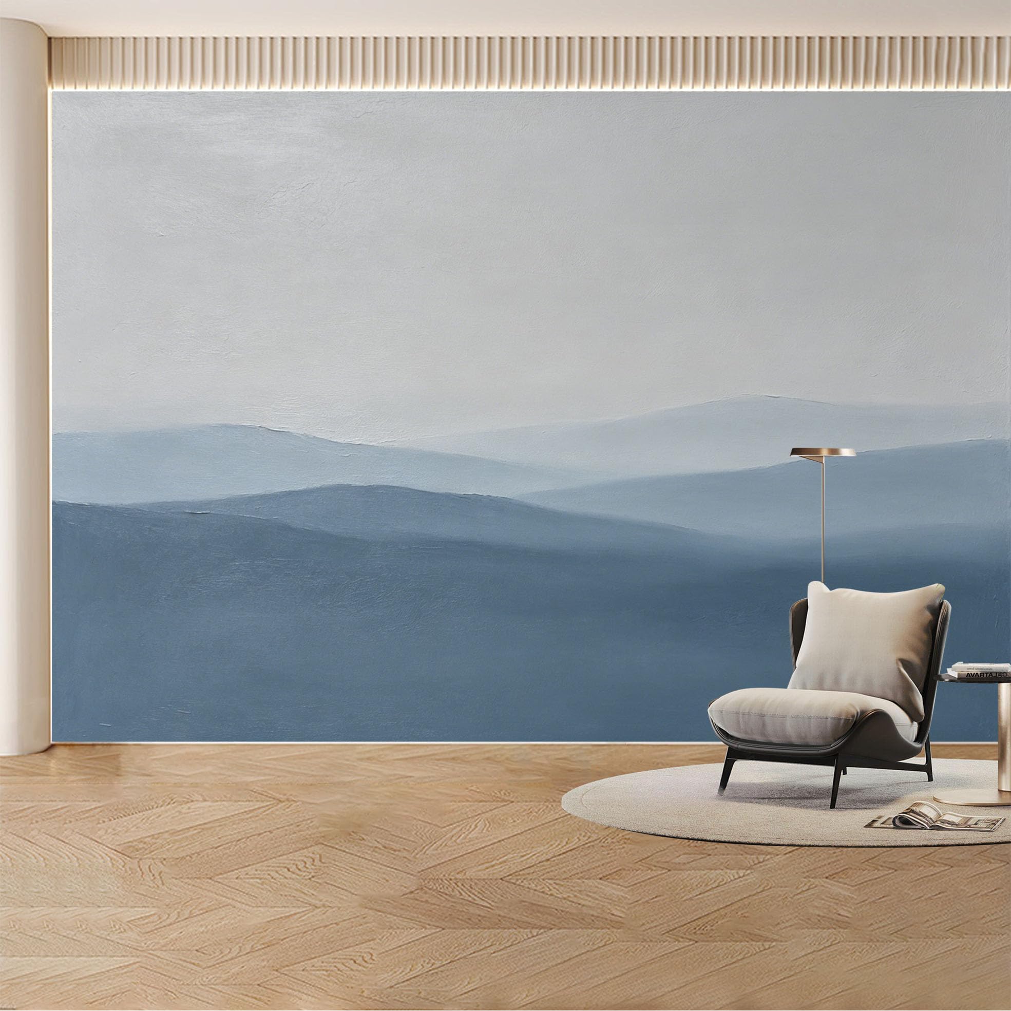 Custom Wall Mural Wallpaper Abstract Mountain Landscape Large Wall Art Minimalist Misty Removable SelfAdhesive Large Photo for Living Room， Bedroom， Office