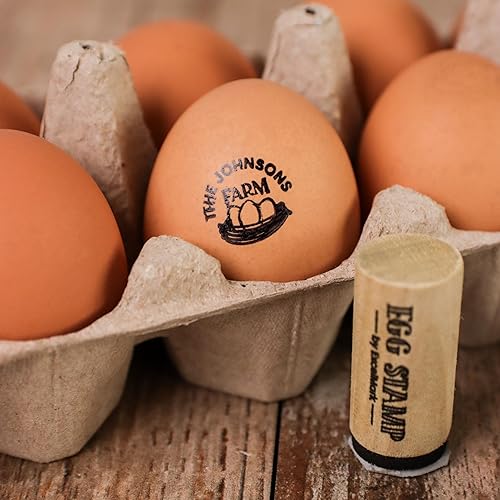 Sello de huevo - Sello de goma personalizado para huevos - Granja de pollos (diseño 2) disponible en Yaxa Peru