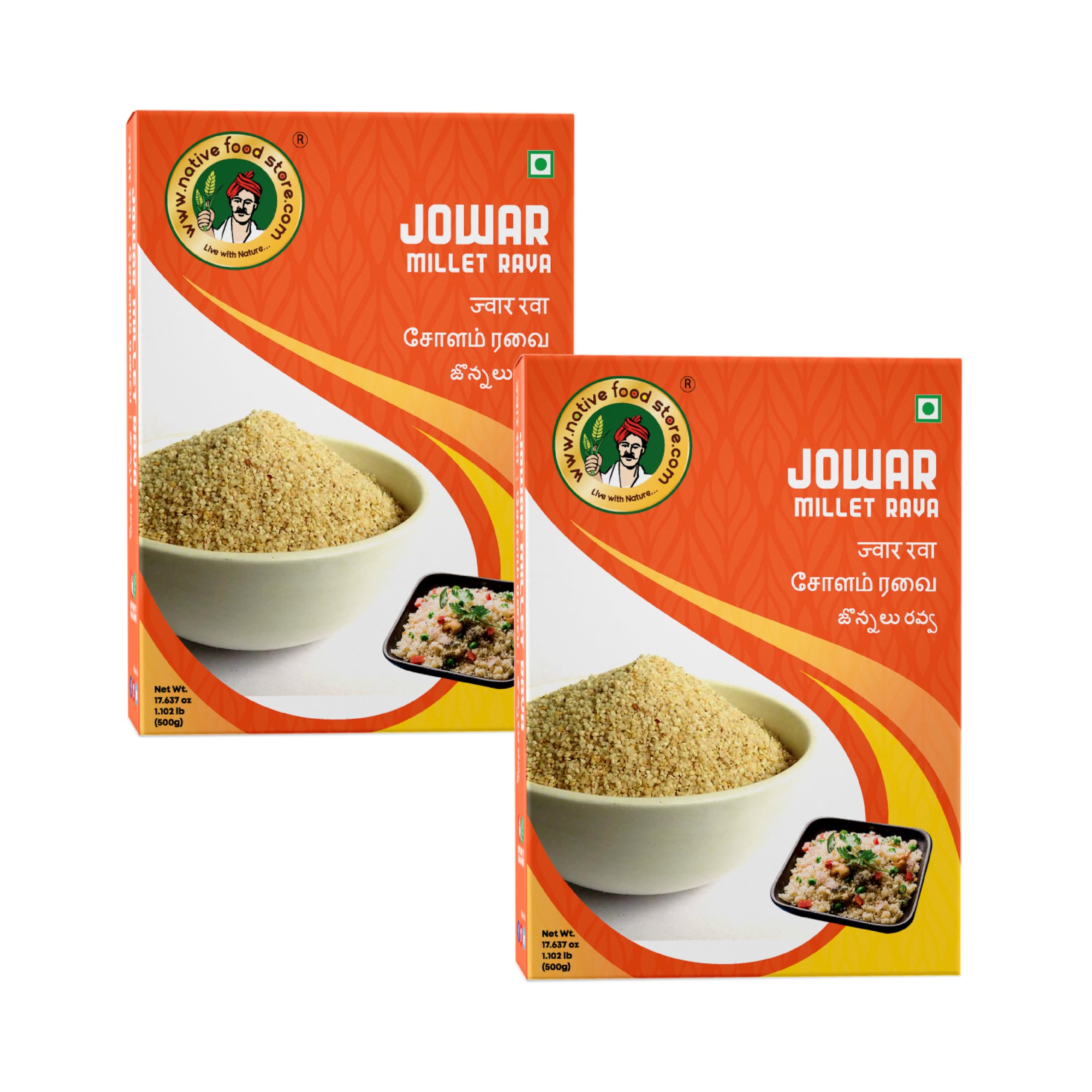 Nativefoodstore Cholam Jowar Rava -Pack of 2-500gms