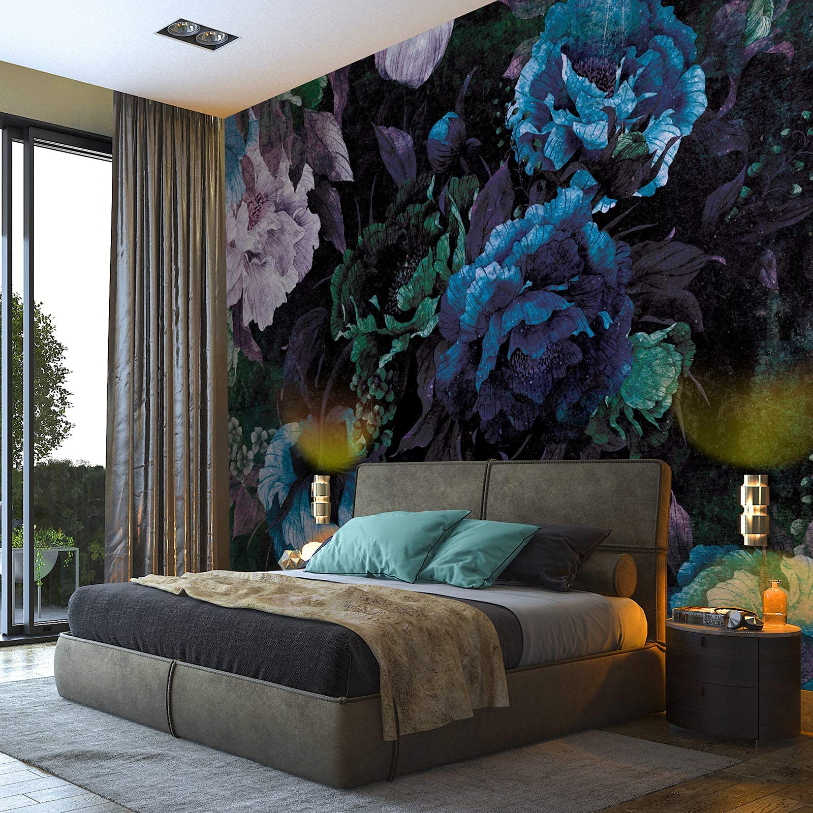 WallArena Vlies Fototapete, Blumen, 254x184cm | Fototapeten - Tapeten - für Wohnzimmer Schlafzimmer - Vliestapete Wandtapete Tapete 3D Effekt- inkl. Kleister