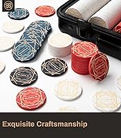 Vista 4 de SLOWPLAY Nash - Fichas de póquer de cerámica a granel, fichas de póquer de cerámica de grado casino para Texas Hold'em, fichas profesionales