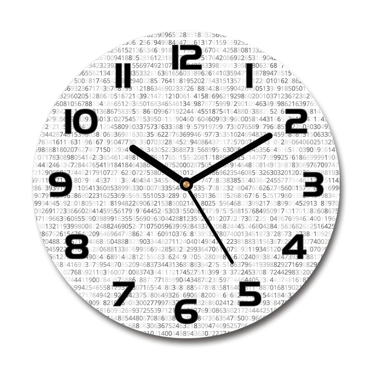 Horloge en verre de sécurité 60x60cm Tulup avec impression haute définition