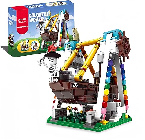 Juego de construcción de barco pirata, 502 piezas, bonitos bloques de construcción para adultos, idea de regalo de cumpleaños para adolescentes y