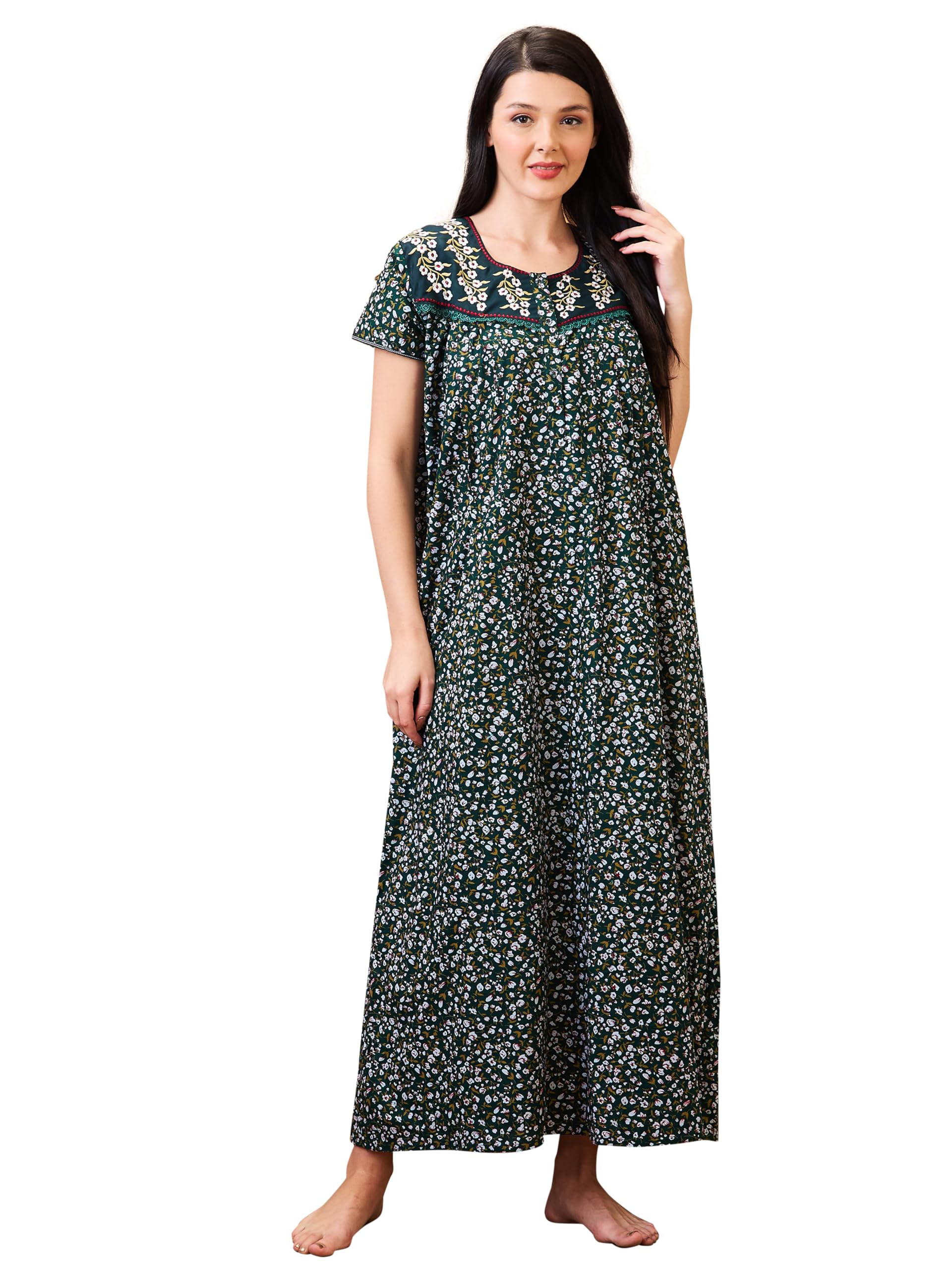 av2 Women Printed Maternity Feeding Nighty-picture-31