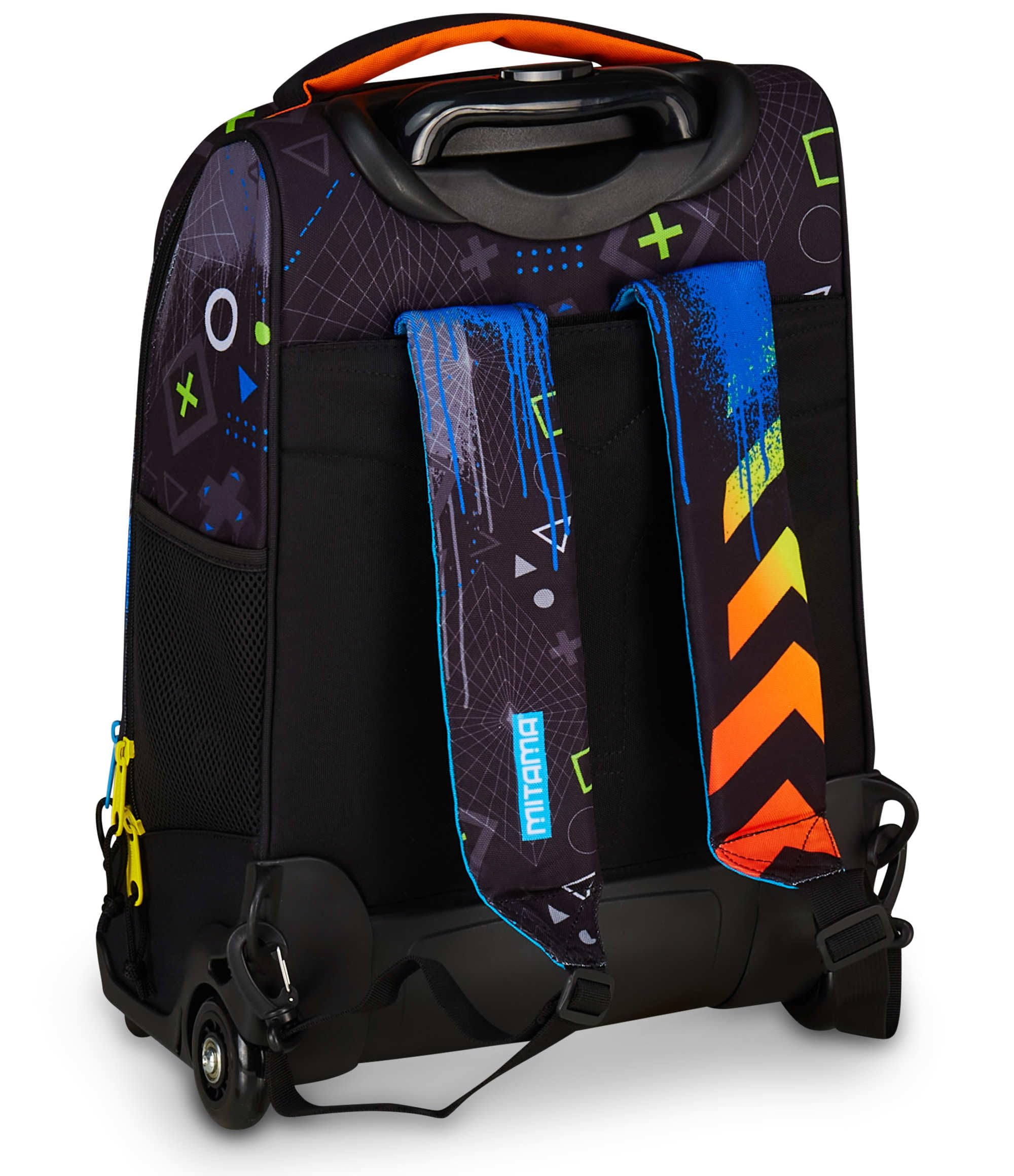 Mitama Trolley Scuola DR Junior CYBERPLAY, Nero, Con Mega Scomparto e Doppia Maniglia, Scuola Elementare e Media, Trolley Tempo Libero, Bambino e Ragazzo