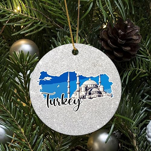Vista 52 de Christmas Round Ornament South Africa Lands Ceramic Keepsake Visitor Souvenir 3 Inch with Gold String Hometown City Pride Home Decorations Christmas