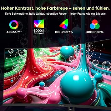 Amzfast 34 Inch Curved Gaming Monitor 3440 x 1440 UWQHD 240Hz 1ms MPRT 1500R VA Curved 21:9 3000:1 Contrast 130% sRGB HDR 400 Adaptive Sync Pip/PBP HDMI2.1 & DP1.4 VESA 75 x 75 mm AMZG34
