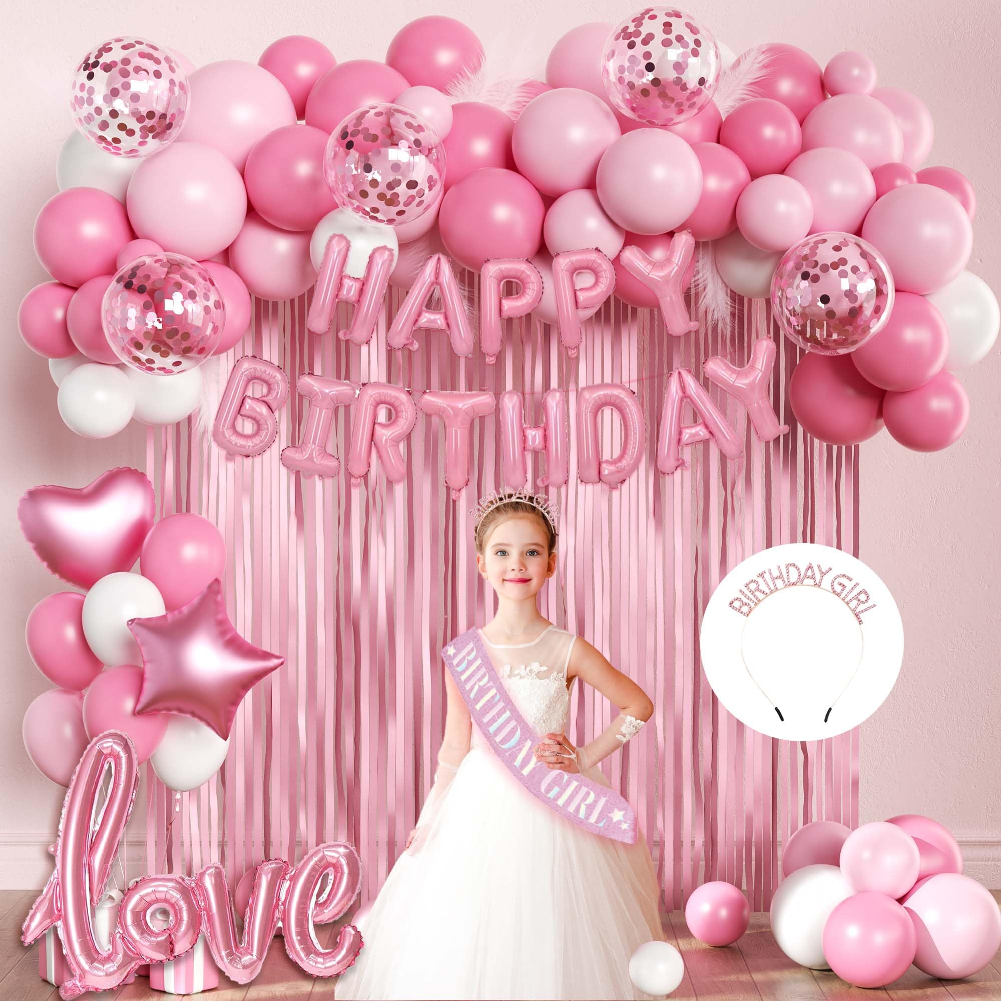 9 pezzi, Decorazioni per * a * d'Ape a Tema Rosa di Carta per Festa di Compleanno, Adatte per la Decorazione della * * Compleanno