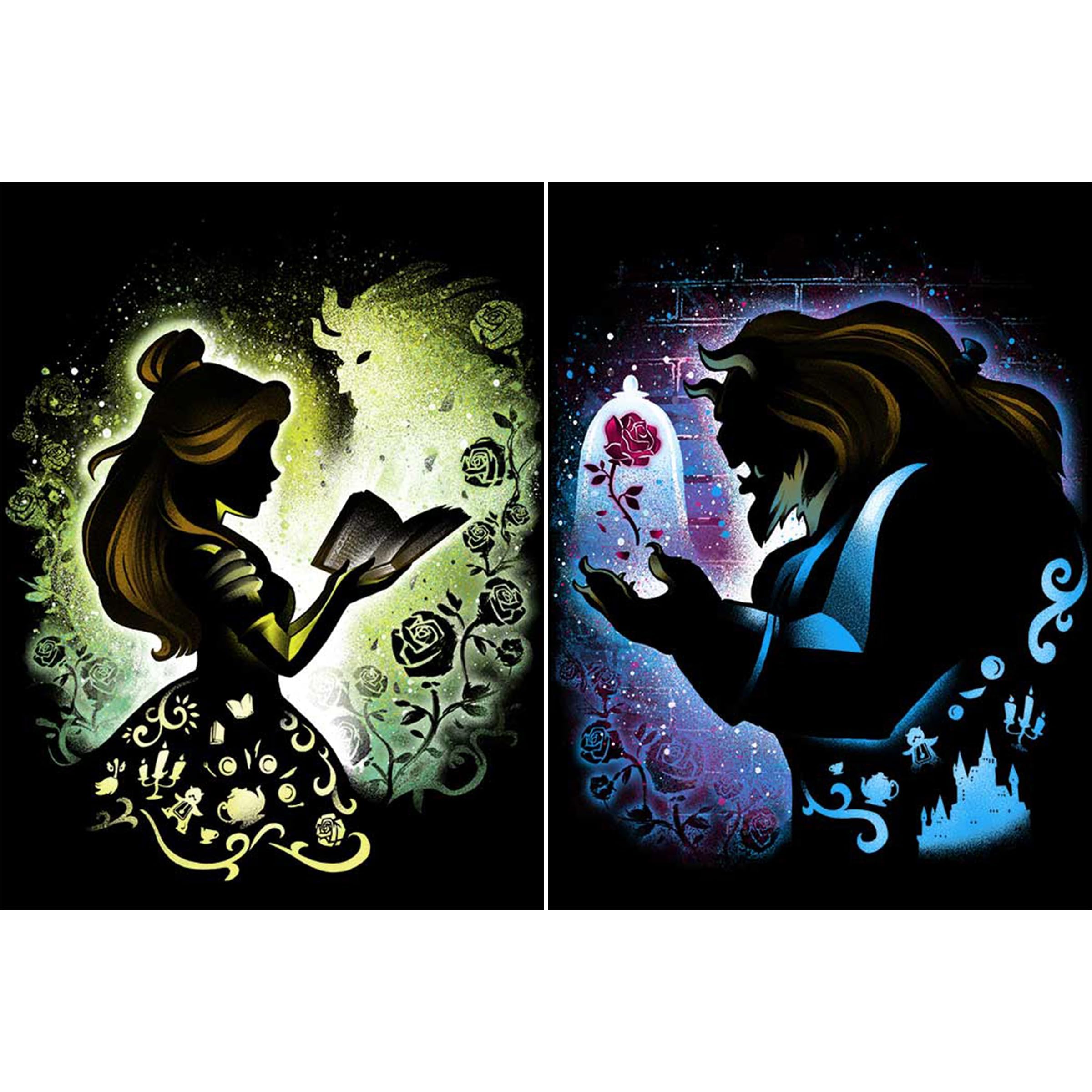 Youtheart Ar29 Diamond Art Beauty Beast Painting With Diamonds, 5D Full Drill Cross Stitch Embroidery Kits (2 Packs)