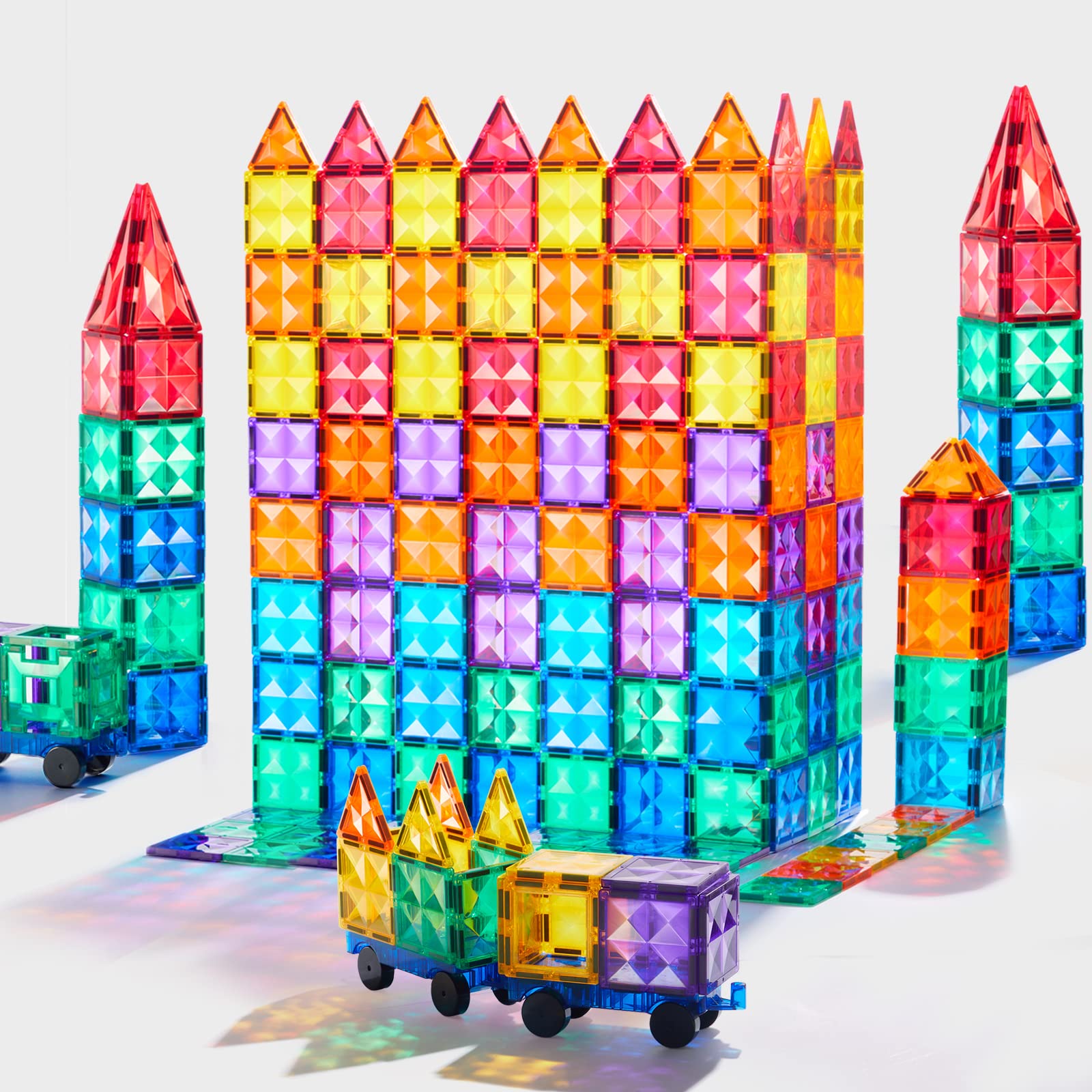 Mideer Magnetic Tiles, Building Tiles, 3D Building Blocks Construction, Magnet Set, Educational Gift for Girls Boys 3+ Years, Early Development Toy for Kids Preschool Learning