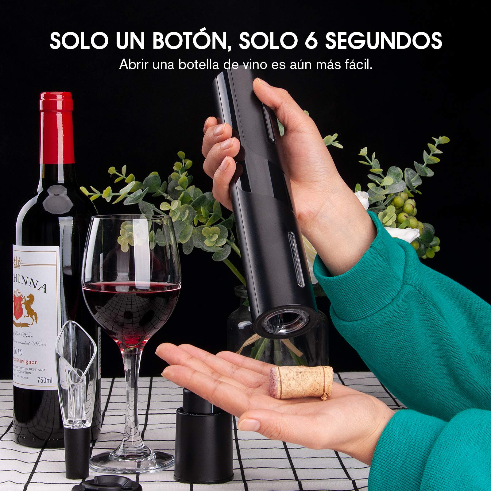 Apribottiglie di vino elettrico, set regalo con taglierina e versatore