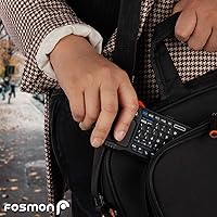 Vista 9 de Fosmon Mini teclado Bluetooth (teclado QWERTY), inalámbrico, portátil, con panel táctil, compatible con Apple TV, Yaxa Fire Stick, PS4, PS4 Pro