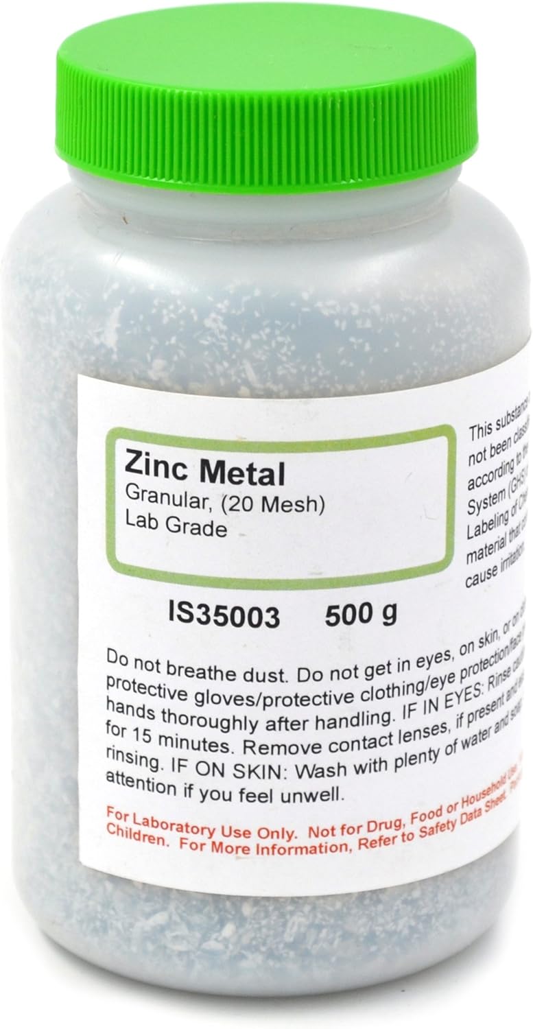 ALDON Innovating Science Lab-Grade Granular Metal Zinc, 20 Mesh, 500g - The Curated Chemical Collection