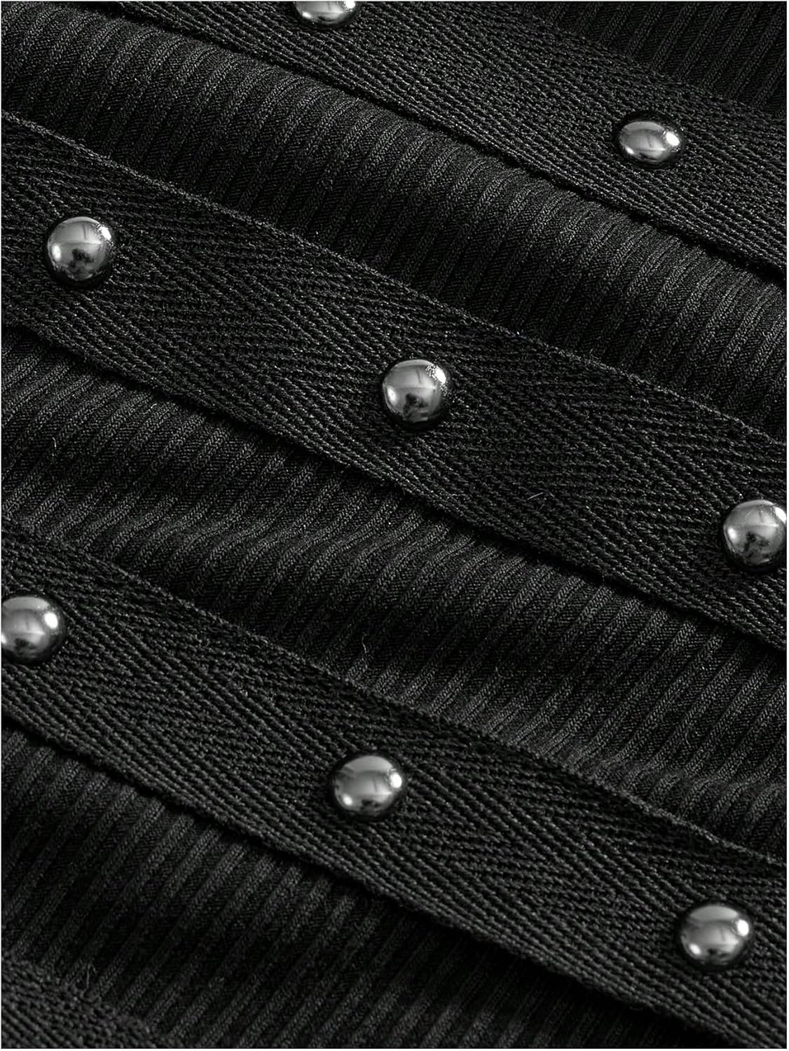 Floerns Women's Y2k Punk Studded Streetwear Tank Top Ripped Fitted Scoop Neck Grunge Vest Going Out Rock Concert Outfits - Image 5