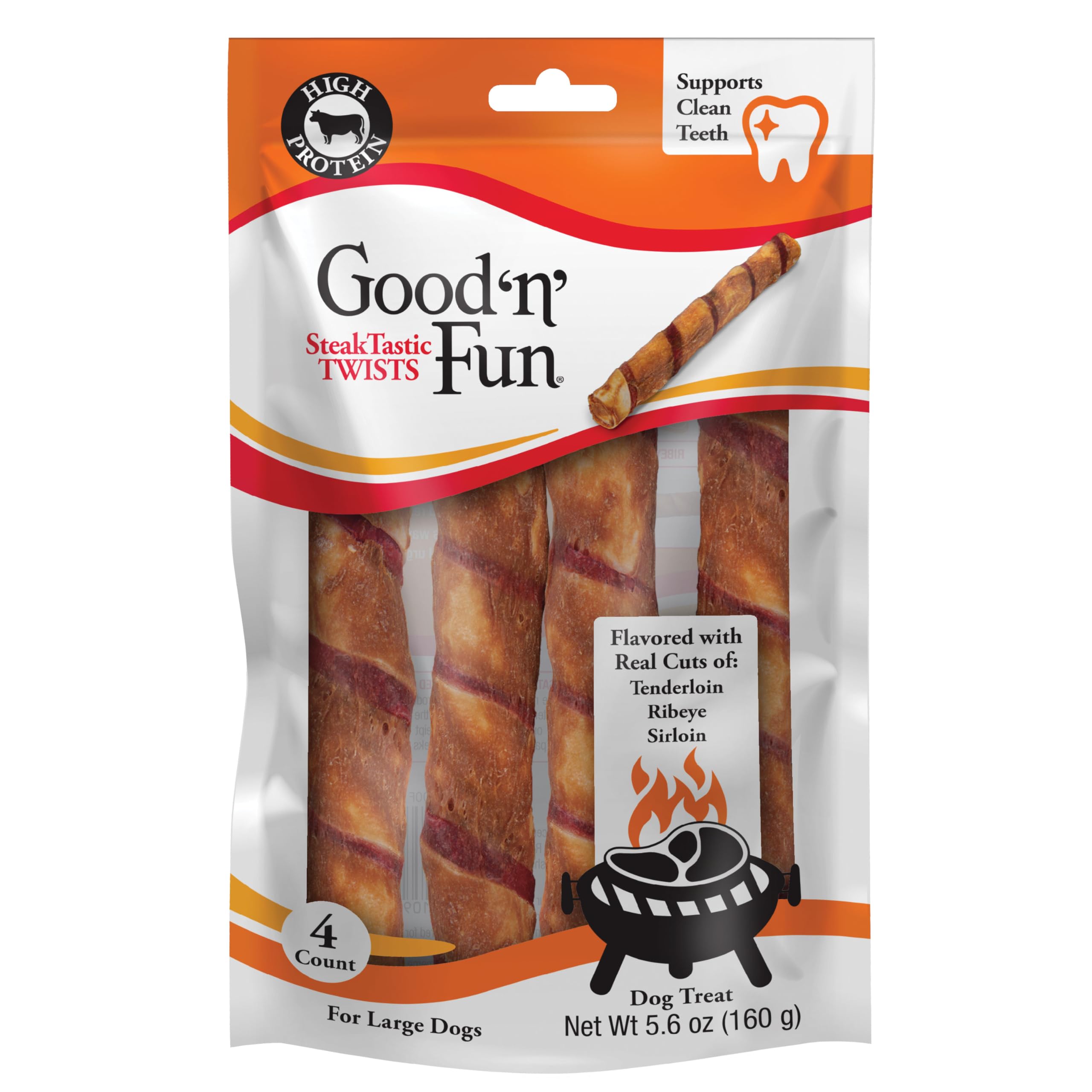 Amazon.com : GOOD 'N' FUN SteakTastic Twists, High-Protein, Long