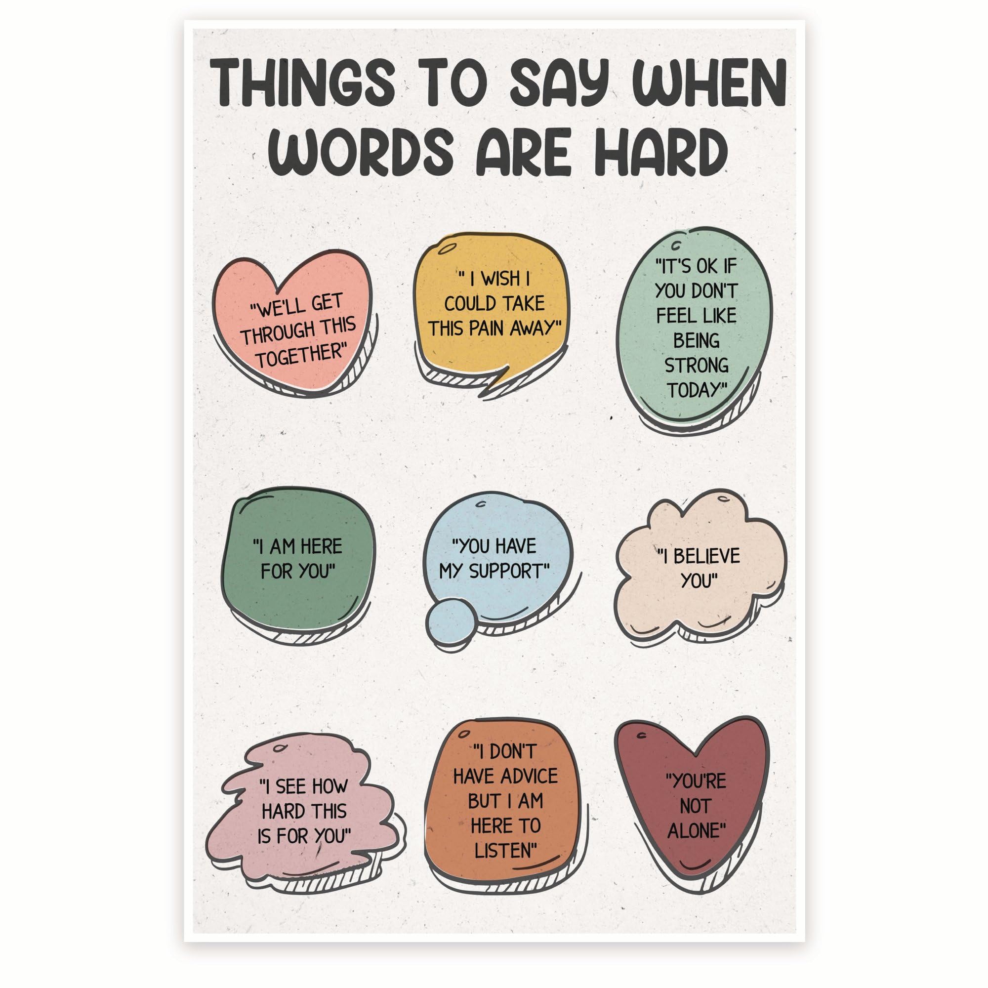 Amazon.com: Things To Say When Words Are Hard Poster - Positive