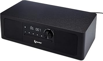 ClearClick Stereo Shelf System with CD Player, Bluetooth, FM Radio, USB Playback, Aux in, Optical in, Alarm Clock, Remote Control