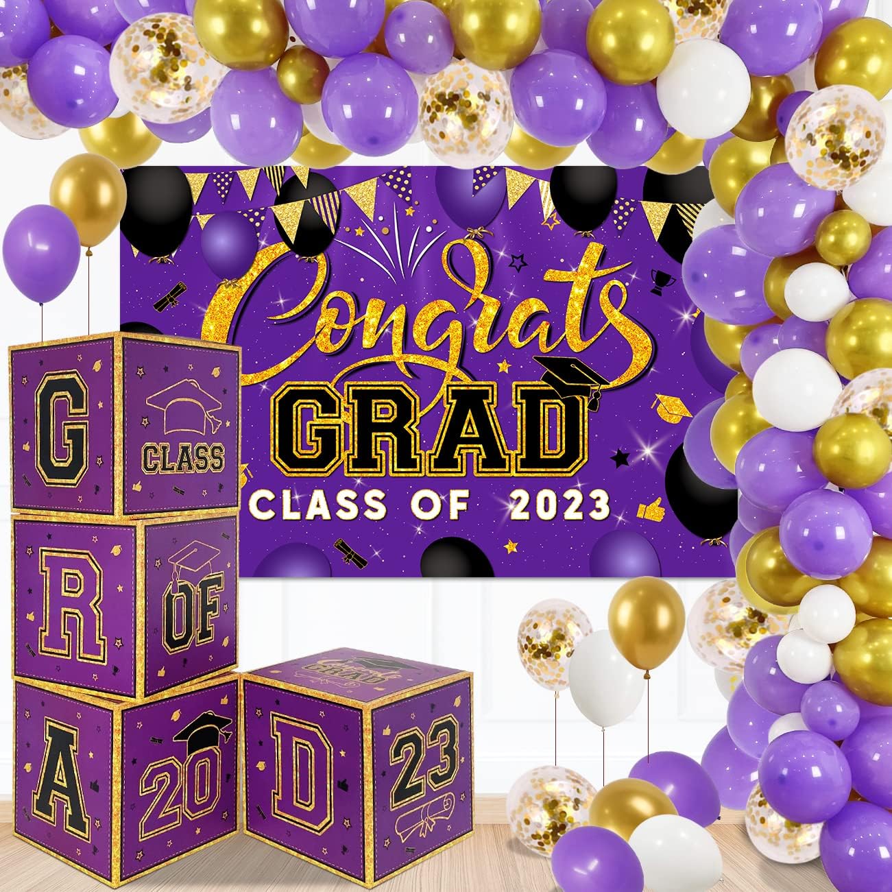 Graduation Decorations Class of 2023 Purple Graduation