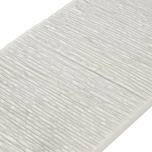 Miniatura 3 de Deco 79 Bandeja decorativa de mármol para sala de estar, bandeja otomana texturizada con asas doradas, juego de 2 bandejas para servir de 18