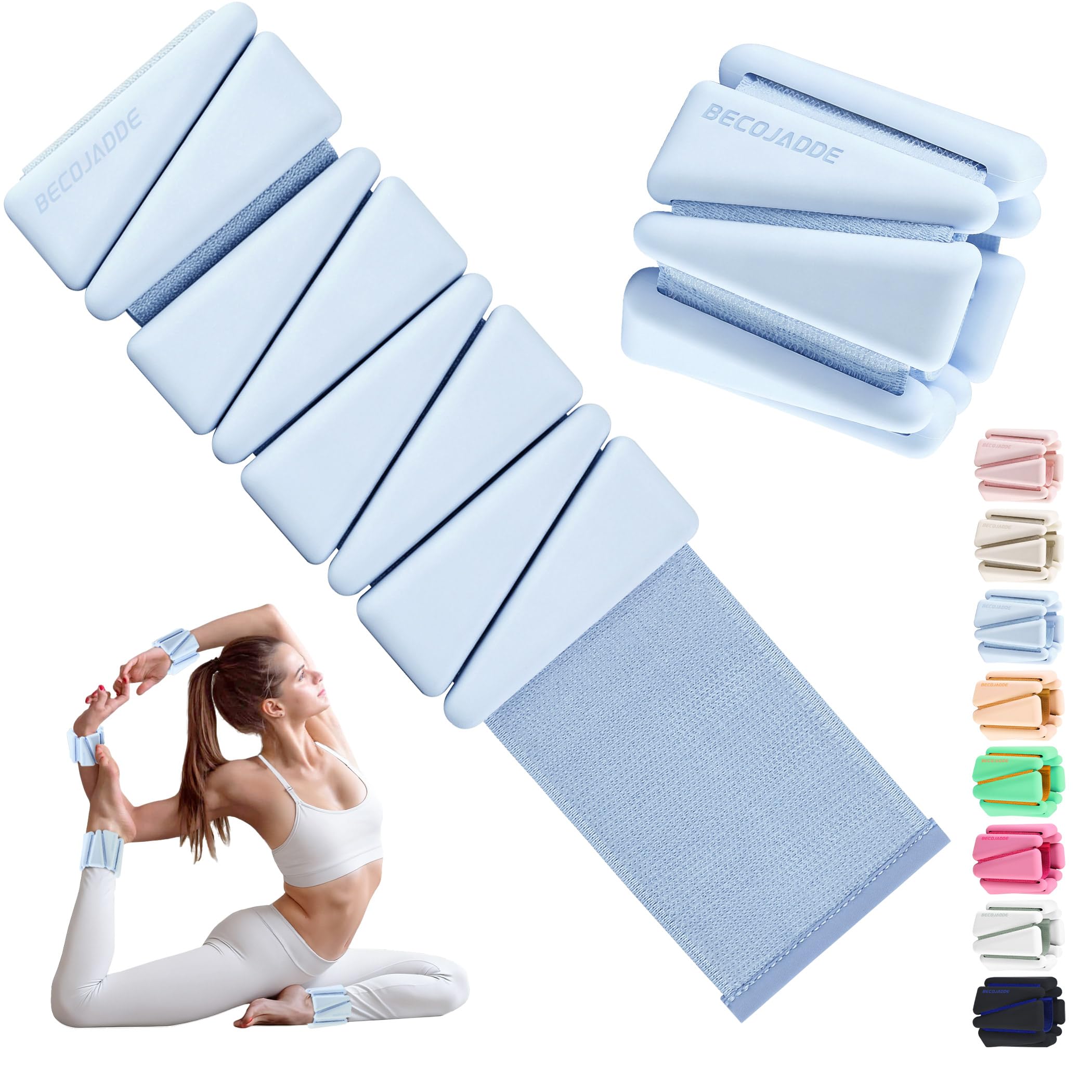 Ankle Weights for Women Adjustable Wrist Weights Set of 2 (1 lb/2 lb Each)